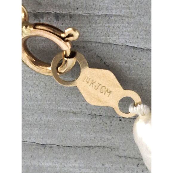 14K Gold Lapis Lazuli Seed Pearl and Bracelet Set - Picture 3 of 4